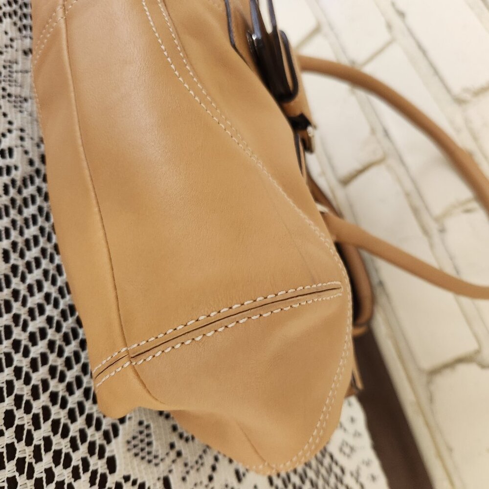 Vintage Rare Coach Hampton Flap Tan Leather Handbag Purse - Picture 7 of 13